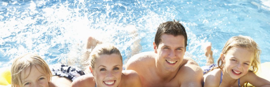 Family in the pool - inground pool companies San Diego